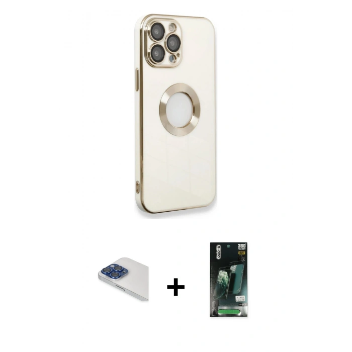 MARSİLYAN™- iPhone 13 Pro Max Kılıf İz Form Serisi - Şeffaf 360 Full Body Arka Koruyucu + Pers Alüminyum Kamera Lens - LT