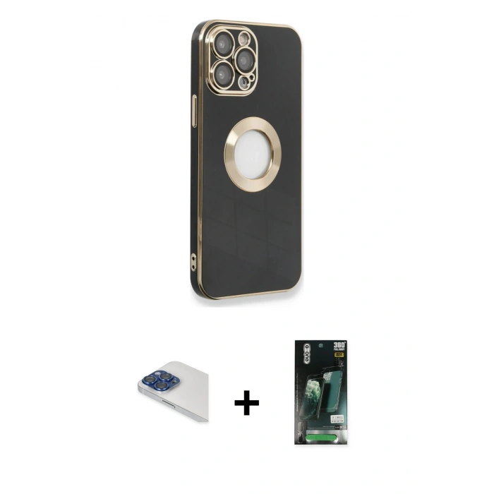 MARSİLYAN™- iPhone 13 Pro Max Kılıf İz Form Serisi - Şeffaf 360 Full Body Arka Koruyucu + Pers Alüminyum Kamera Lens - LT