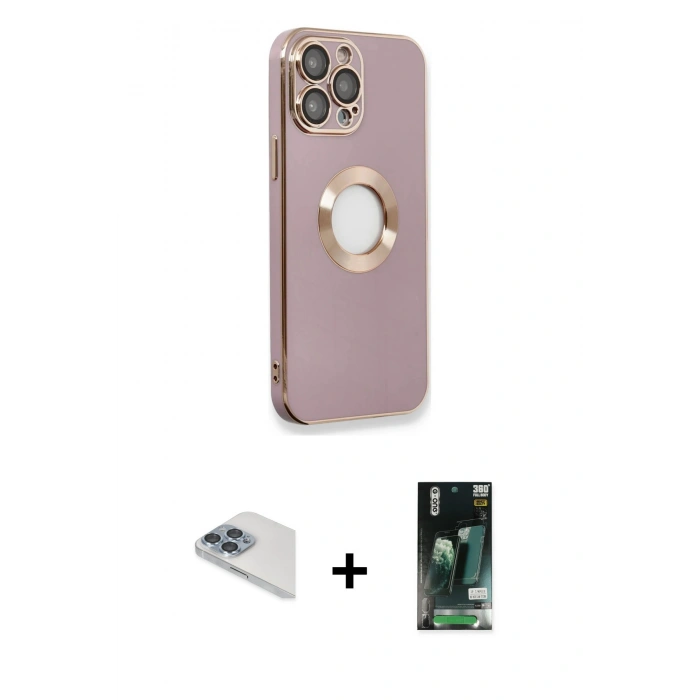 MARSİLYAN™- iPhone 13 Pro Max Kılıf İz Form Serisi - Şeffaf 360 Full Body Arka Koruyucu + Pers Alüminyum Kamera Lens - SABE