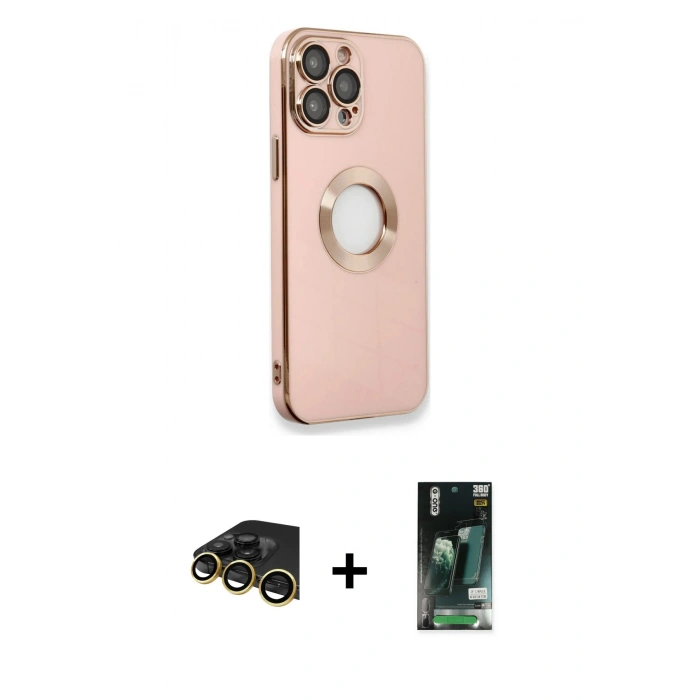 MARSİLYAN™- iPhone 13 Pro Max Kılıf İz Form Serisi - Şeffaf 360 Full Body Arka Koruyucu + Raze Metal Kamera Lens - GD