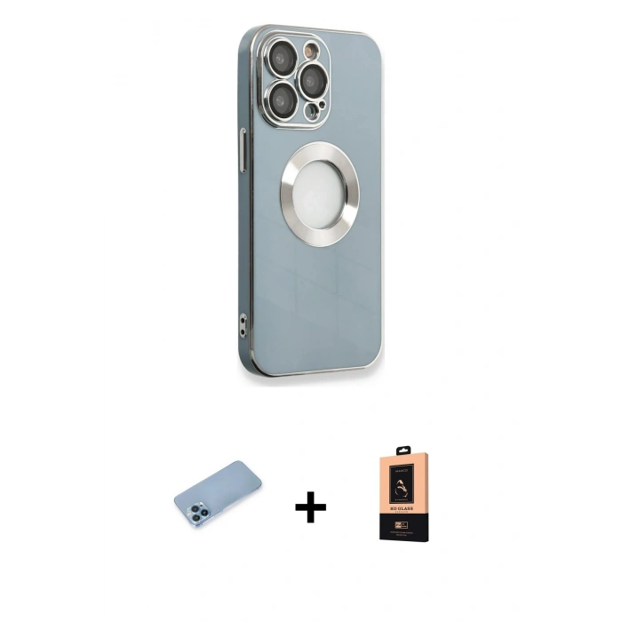 MARSİLYAN™- iPhone 13 Pro Max Kılıf İz Form Serisi - Şeffaf Maxco Cam Ekran Koruyucu + Shine Kamera Lens Koruma Cam - MI