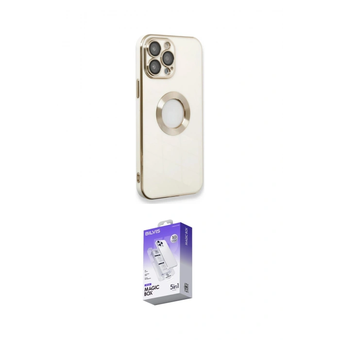 MARSİLYAN™- iPhone 13 Pro Max Kılıf İz Form Serisi - Siyah Bilvis 5in1 3D Magic Cam Ekran Koruyucu