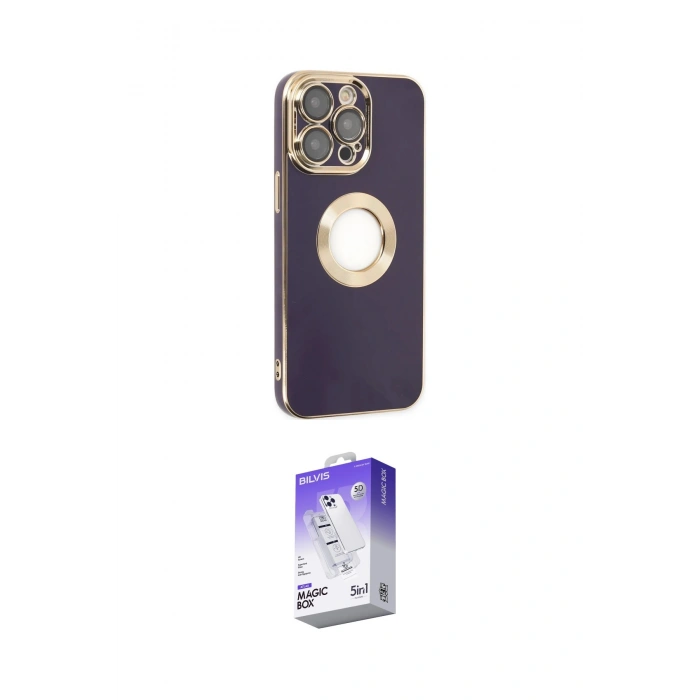 MARSİLYAN™- iPhone 13 Pro Max Kılıf İz Form Serisi - Siyah Bilvis 5in1 3D Magic Cam Ekran Koruyucu