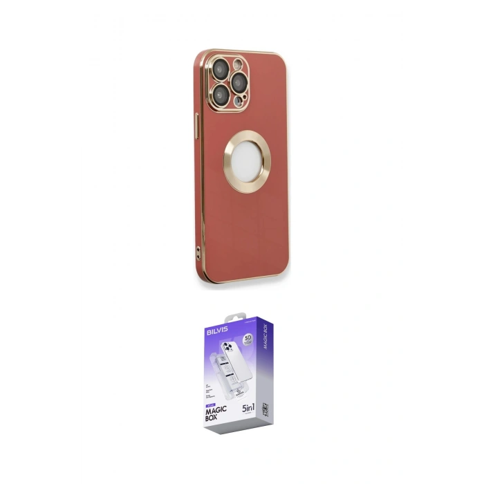 MARSİLYAN™- iPhone 13 Pro Max Kılıf İz Form Serisi - Siyah Bilvis 5in1 3D Magic Cam Ekran Koruyucu