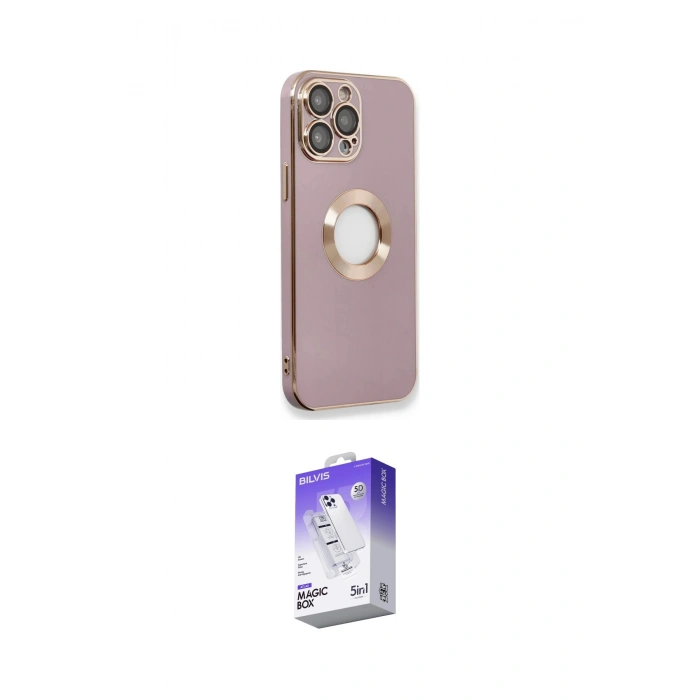 MARSİLYAN™- iPhone 13 Pro Max Kılıf İz Form Serisi - Siyah Bilvis 5in1 3D Magic Cam Ekran Koruyucu