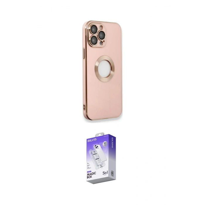 MARSİLYAN™- iPhone 13 Pro Max Kılıf İz Form Serisi - Siyah Bilvis 5in1 3D Magic Cam Ekran Koruyucu
