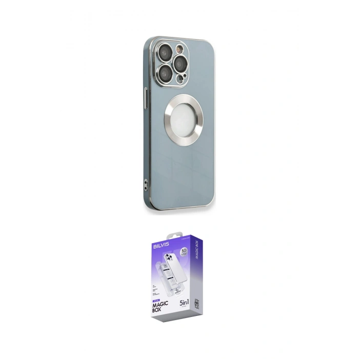 MARSİLYAN™- iPhone 13 Pro Max Kılıf İz Form Serisi - Siyah Bilvis 5in1 3D Magic Cam Ekran Koruyucu