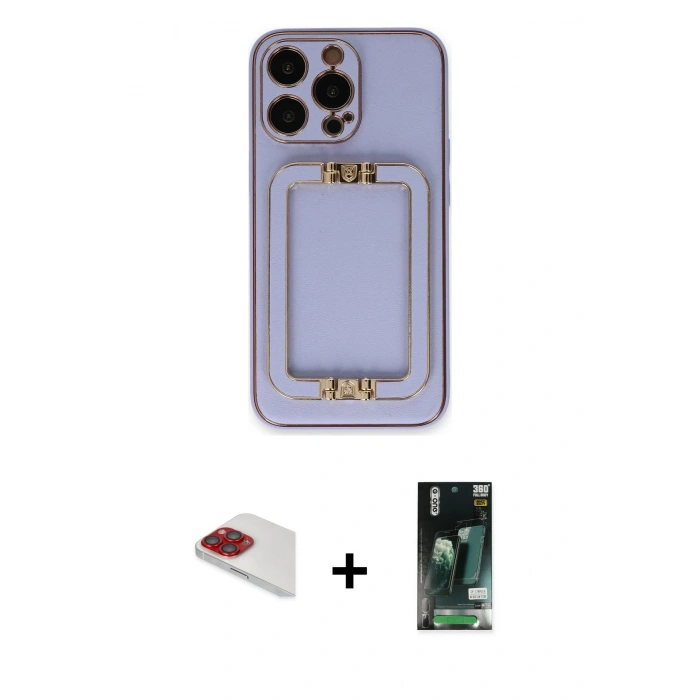 MARSİLYAN™- iPhone 13 Pro Max Kılıf Kozmos Minimal Prime - Şeffaf 360 Full Body Arka Koruyucu + Pers Alüminyum Kamera Lens - KI
