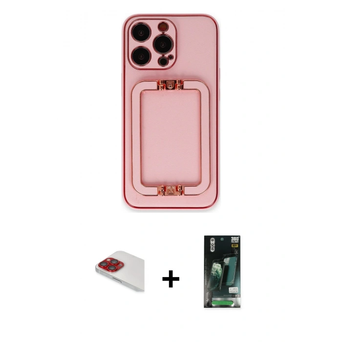 MARSİLYAN™- iPhone 13 Pro Max Kılıf Kozmos Minimal Prime - Şeffaf 360 Full Body Arka Koruyucu + Pers Alüminyum Kamera Lens - KI