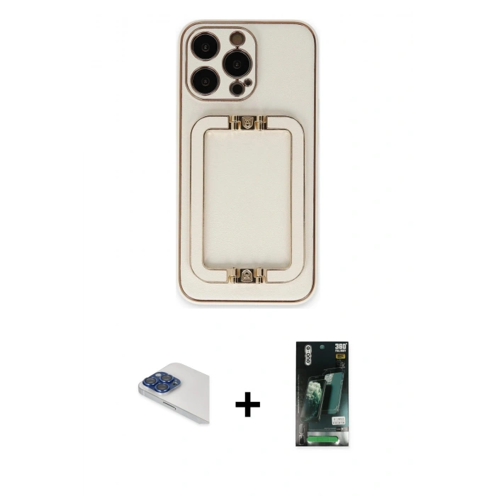 MARSİLYAN™- iPhone 13 Pro Max Kılıf Kozmos Minimal Prime - Şeffaf 360 Full Body Arka Koruyucu + Pers Alüminyum Kamera Lens - LT