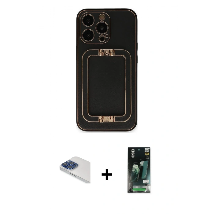 MARSİLYAN™- iPhone 13 Pro Max Kılıf Kozmos Minimal Prime - Şeffaf 360 Full Body Arka Koruyucu + Pers Alüminyum Kamera Lens - LT