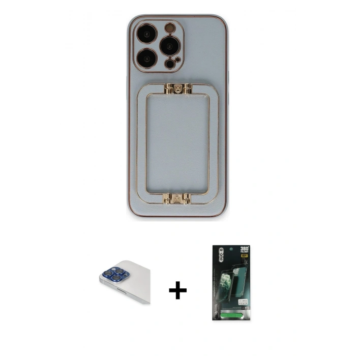 MARSİLYAN™- iPhone 13 Pro Max Kılıf Kozmos Minimal Prime - Şeffaf 360 Full Body Arka Koruyucu + Pers Alüminyum Kamera Lens - LT