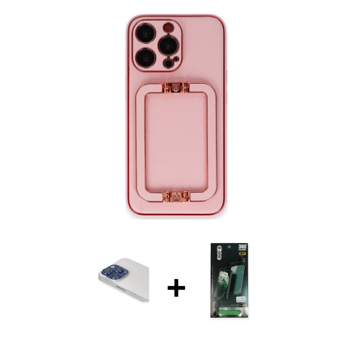 MARSİLYAN™- iPhone 13 Pro Max Kılıf Kozmos Minimal Prime - Şeffaf 360 Full Body Arka Koruyucu + Pers Alüminyum Kamera Lens - LT