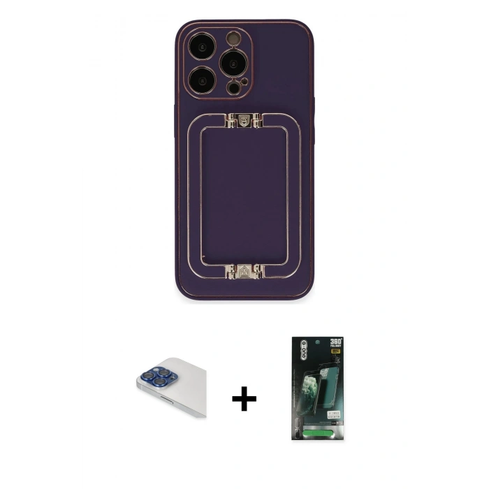 MARSİLYAN™- iPhone 13 Pro Max Kılıf Kozmos Minimal Prime - Şeffaf 360 Full Body Arka Koruyucu + Pers Alüminyum Kamera Lens - LT