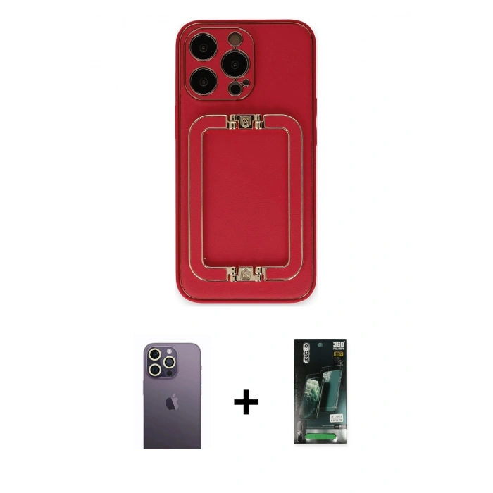 MARSİLYAN™- iPhone 13 Pro Max Kılıf Kozmos Minimal Prime - Şeffaf 360 Full Body Arka Koruyucu + Neon Fosforlu Kamera Lens - BZ