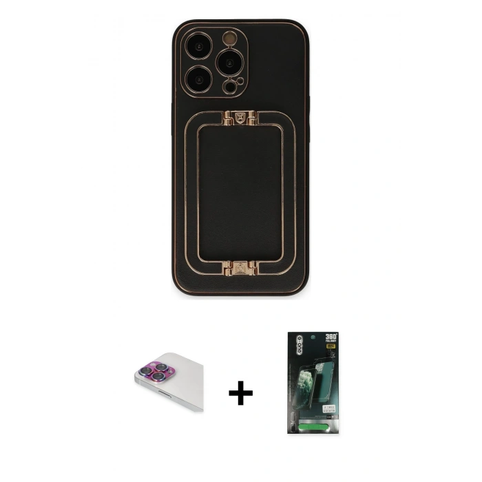 MARSİLYAN™- iPhone 13 Pro Max Kılıf Kozmos Minimal Prime - Şeffaf 360 Full Body Arka Koruyucu + Pers Alüminyum Kamera Lens - GI