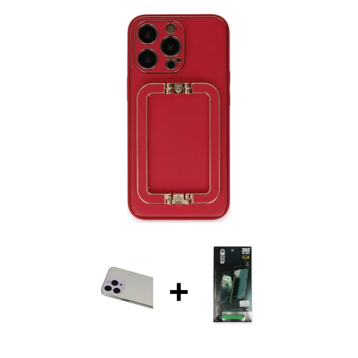 MARSİLYAN™- iPhone 13 Pro Max Kılıf Kozmos Minimal Prime - Şeffaf 360 Full Body Arka Koruyucu + Rainbow Kamera Lens Koruma Cam - MR