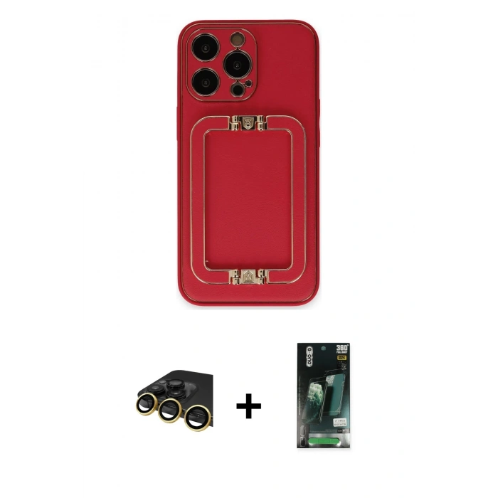 MARSİLYAN™- iPhone 13 Pro Max Kılıf Kozmos Minimal Prime - Şeffaf 360 Full Body Arka Koruyucu + Raze Metal Kamera Lens - GD