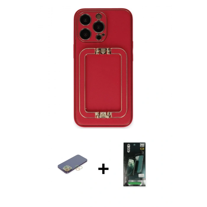 MARSİLYAN™- iPhone 13 Pro Max Kılıf Kozmos Minimal Prime - Şeffaf 360 Full Body Arka Koruyucu + Renkli Kamera Lens Koruma Cam - SI