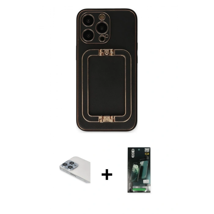 MARSİLYAN™- iPhone 13 Pro Max Kılıf Kozmos Minimal Prime - Şeffaf 360 Full Body Arka Koruyucu + Sierra Blue Pers Alüminyum Kamera Lens