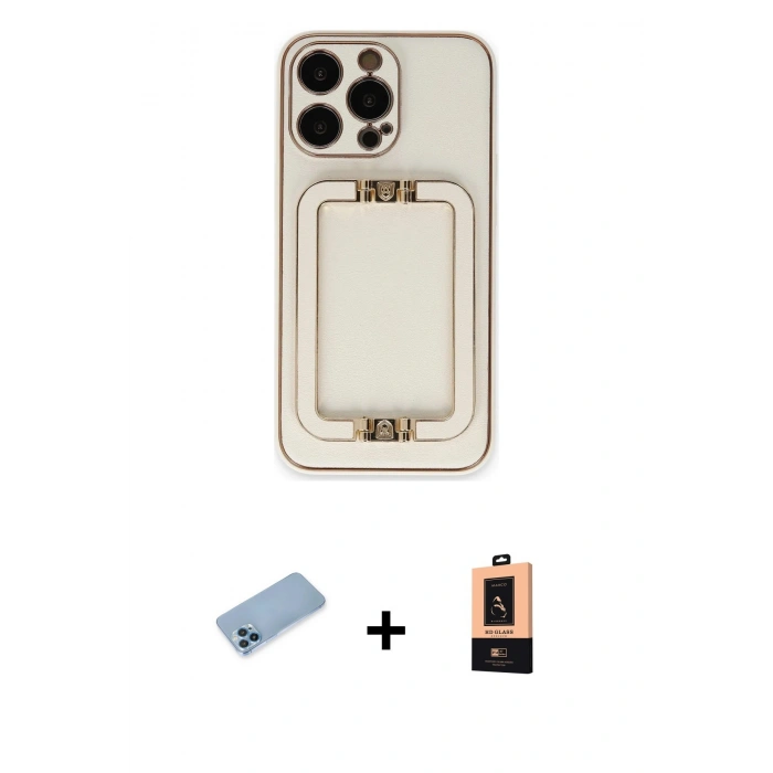 MARSİLYAN™- iPhone 13 Pro Max Kılıf Kozmos Minimal Prime - Şeffaf Maxco Cam Ekran Koruyucu + Shine Kamera Lens Koruma Cam - MI