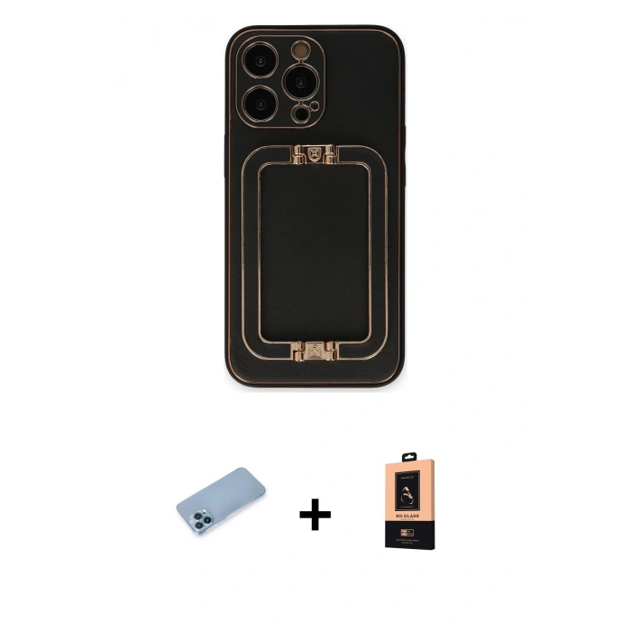 MARSİLYAN™- iPhone 13 Pro Max Kılıf Kozmos Minimal Prime - Şeffaf Maxco Cam Ekran Koruyucu + Shine Kamera Lens Koruma Cam - MI