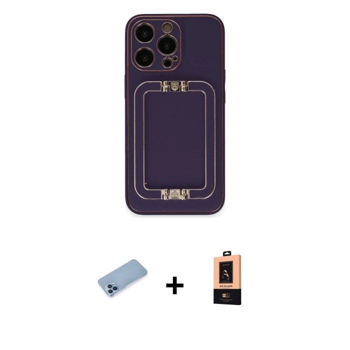 MARSİLYAN™- iPhone 13 Pro Max Kılıf Kozmos Minimal Prime - Şeffaf Maxco Cam Ekran Koruyucu + Shine Kamera Lens Koruma Cam - MI