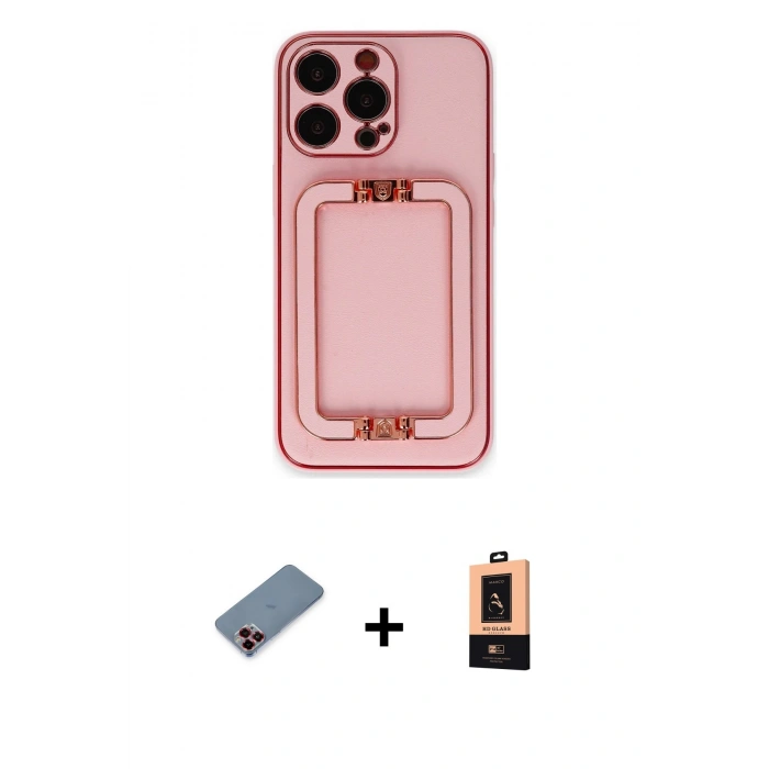 MARSİLYAN™- iPhone 13 Pro Max Kılıf Kozmos Minimal Prime - Şeffaf Maxco Cam Ekran Koruyucu + Metal Kamera Lens Koruma Cam - KI