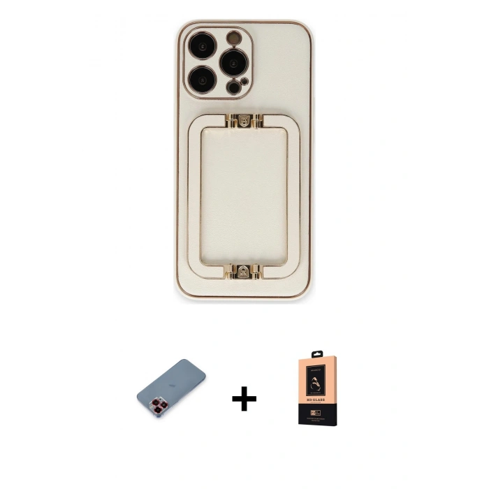 MARSİLYAN™- iPhone 13 Pro Max Kılıf Kozmos Minimal Prime - Şeffaf Maxco Cam Ekran Koruyucu + Metal Kamera Lens Koruma Cam - KI