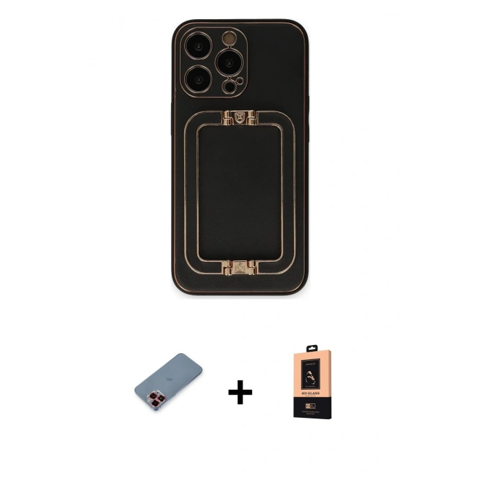 MARSİLYAN™- iPhone 13 Pro Max Kılıf Kozmos Minimal Prime - Şeffaf Maxco Cam Ekran Koruyucu + Metal Kamera Lens Koruma Cam - KI