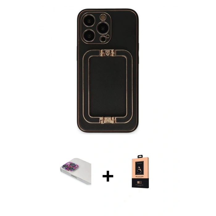 MARSİLYAN™- iPhone 13 Pro Max Kılıf Kozmos Minimal Prime - Şeffaf Maxco Cam Ekran Koruyucu + Pers Alüminyum Kamera Lens - GI
