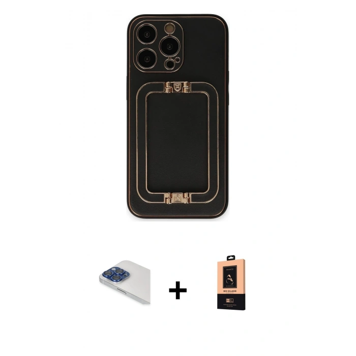 MARSİLYAN™- iPhone 13 Pro Max Kılıf Kozmos Minimal Prime - Şeffaf Maxco Cam Ekran Koruyucu + Pers Alüminyum Kamera Lens - LT