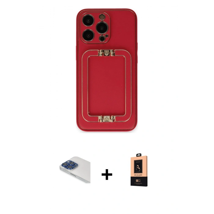 MARSİLYAN™- iPhone 13 Pro Max Kılıf Kozmos Minimal Prime - Şeffaf Maxco Cam Ekran Koruyucu + Pers Alüminyum Kamera Lens - LT