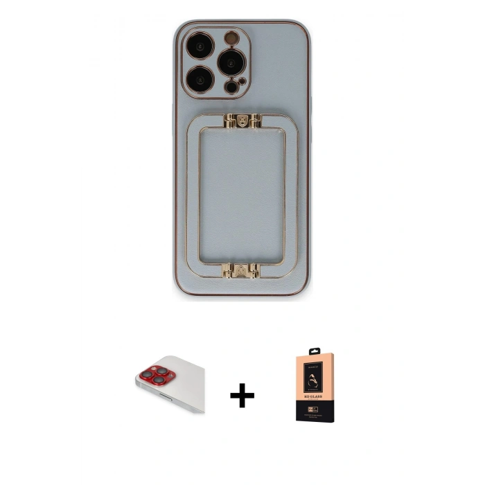MARSİLYAN™- iPhone 13 Pro Max Kılıf Kozmos Minimal Prime - Şeffaf Maxco Cam Ekran Koruyucu + Pers Alüminyum Kamera Lens - KI