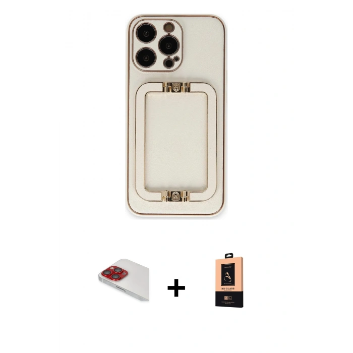 MARSİLYAN™- iPhone 13 Pro Max Kılıf Kozmos Minimal Prime - Şeffaf Maxco Cam Ekran Koruyucu + Pers Alüminyum Kamera Lens - KI