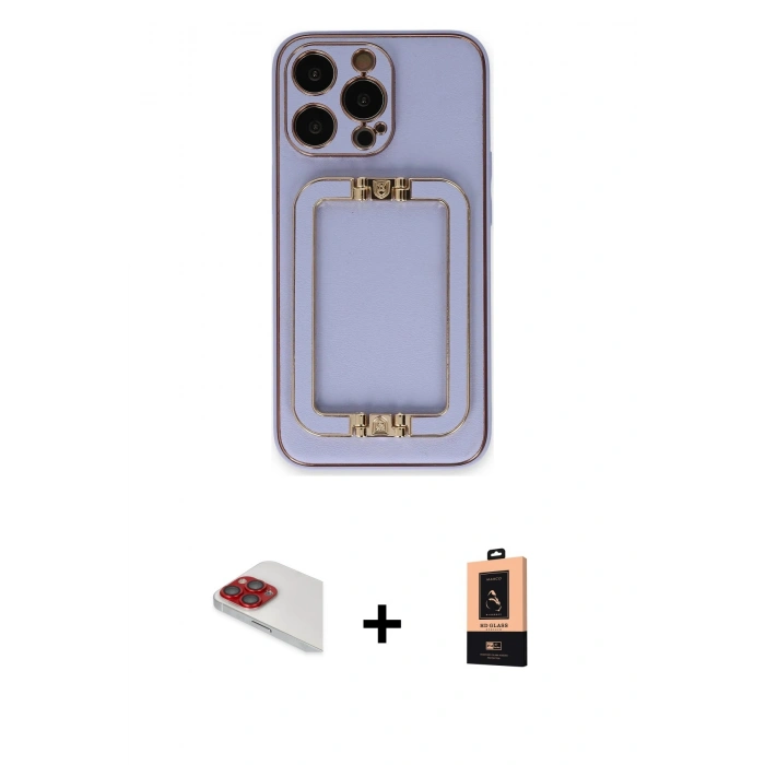 MARSİLYAN™- iPhone 13 Pro Max Kılıf Kozmos Minimal Prime - Şeffaf Maxco Cam Ekran Koruyucu + Pers Alüminyum Kamera Lens - KI