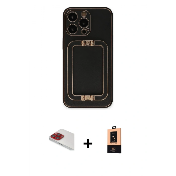 MARSİLYAN™- iPhone 13 Pro Max Kılıf Kozmos Minimal Prime - Şeffaf Maxco Cam Ekran Koruyucu + Pers Alüminyum Kamera Lens - KI