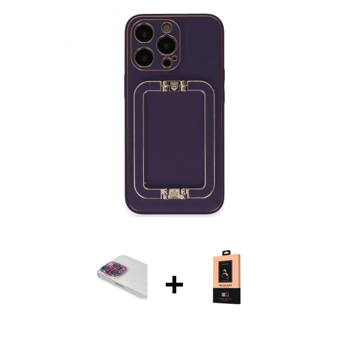 MARSİLYAN™- iPhone 13 Pro Max Kılıf Kozmos Minimal Prime - Şeffaf Maxco Cam Ekran Koruyucu + Pers Alüminyum Kamera Lens - GI