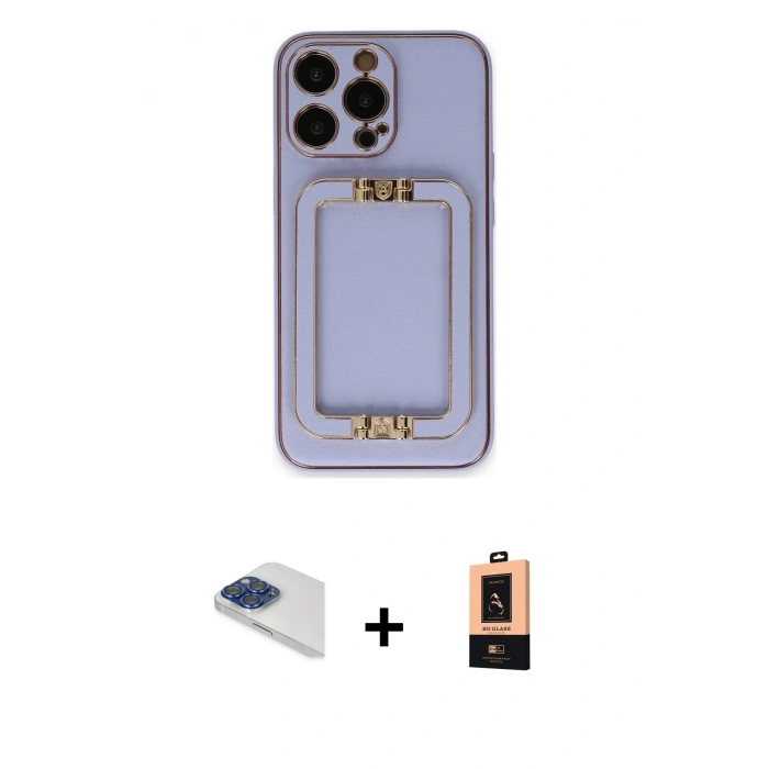 MARSİLYAN™- iPhone 13 Pro Max Kılıf Kozmos Minimal Prime - Şeffaf Maxco Cam Ekran Koruyucu + Pers Alüminyum Kamera Lens - LT