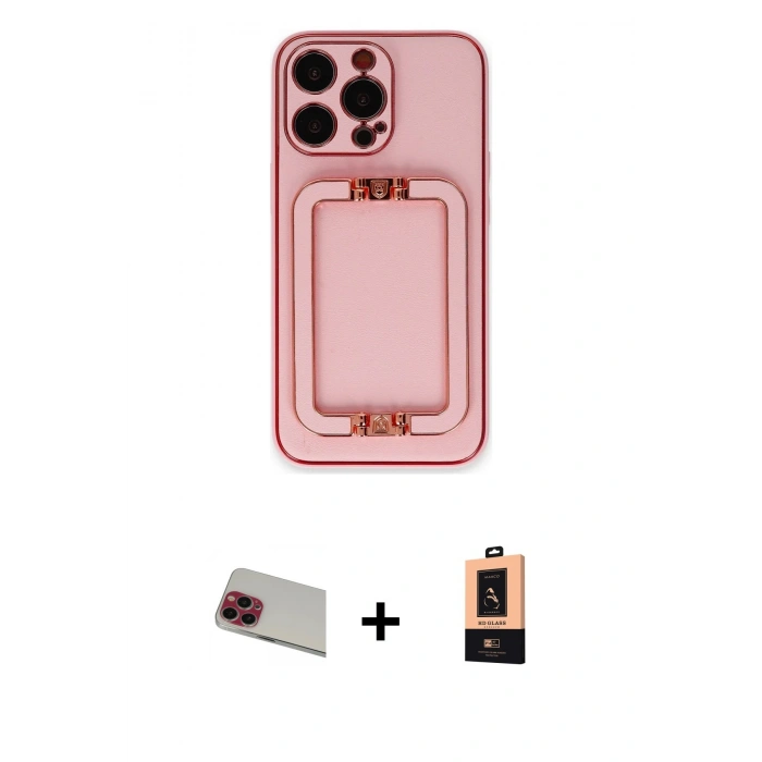 MARSİLYAN™- iPhone 13 Pro Max Kılıf Kozmos Minimal Prime - Şeffaf Maxco Cam Ekran Koruyucu + Rainbow Kamera Lens Koruma Cam - KI