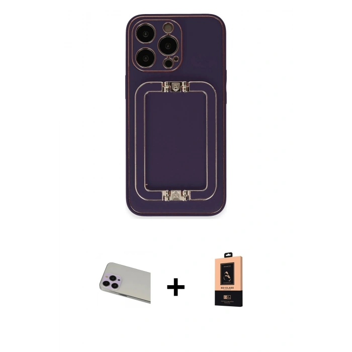 MARSİLYAN™- iPhone 13 Pro Max Kılıf Kozmos Minimal Prime - Şeffaf Maxco Cam Ekran Koruyucu + Rainbow Kamera Lens Koruma Cam - MR