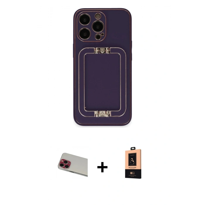 MARSİLYAN™- iPhone 13 Pro Max Kılıf Kozmos Minimal Prime - Şeffaf Maxco Cam Ekran Koruyucu + Rainbow Kamera Lens Koruma Cam - KI