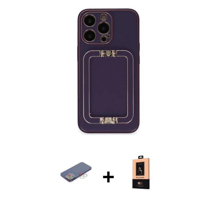 MARSİLYAN™- iPhone 13 Pro Max Kılıf Kozmos Minimal Prime - Şeffaf Maxco Cam Ekran Koruyucu + Renkli Kamera Lens Koruma Cam - MI