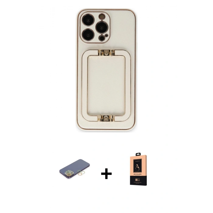MARSİLYAN™- iPhone 13 Pro Max Kılıf Kozmos Minimal Prime - Şeffaf Maxco Cam Ekran Koruyucu + Renkli Kamera Lens Koruma Cam - SI