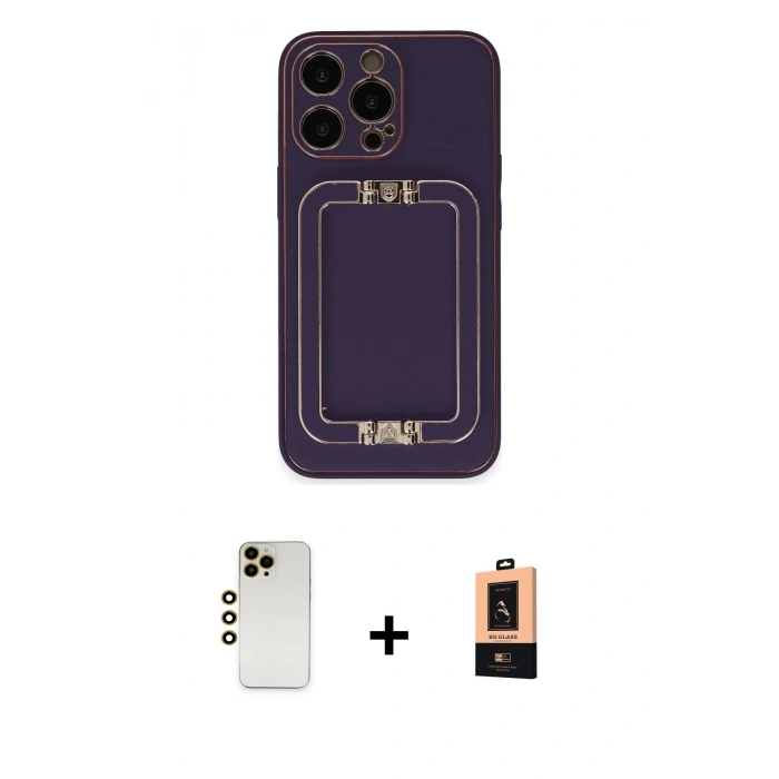 MARSİLYAN™- iPhone 13 Pro Max Kılıf Kozmos Minimal Prime - Şeffaf Maxco Cam Ekran Koruyucu + Shine Kamera Lens - GD