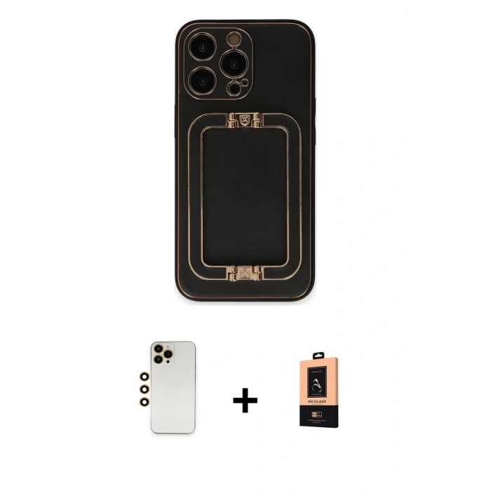 MARSİLYAN™- iPhone 13 Pro Max Kılıf Kozmos Minimal Prime - Şeffaf Maxco Cam Ekran Koruyucu + Shine Kamera Lens - GD