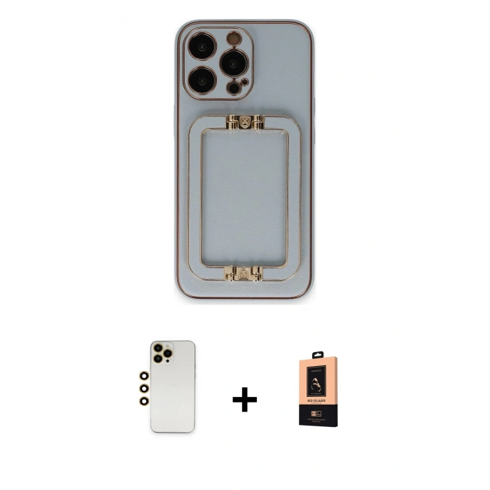 MARSİLYAN™- iPhone 13 Pro Max Kılıf Kozmos Minimal Prime - Şeffaf Maxco Cam Ekran Koruyucu + Shine Kamera Lens - GD