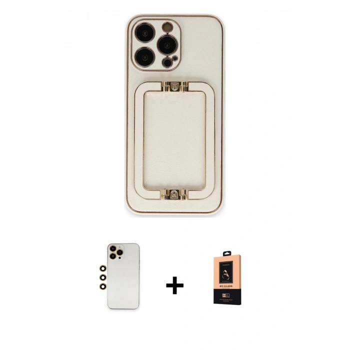 MARSİLYAN™- iPhone 13 Pro Max Kılıf Kozmos Minimal Prime - Şeffaf Maxco Cam Ekran Koruyucu + Shine Kamera Lens - GD