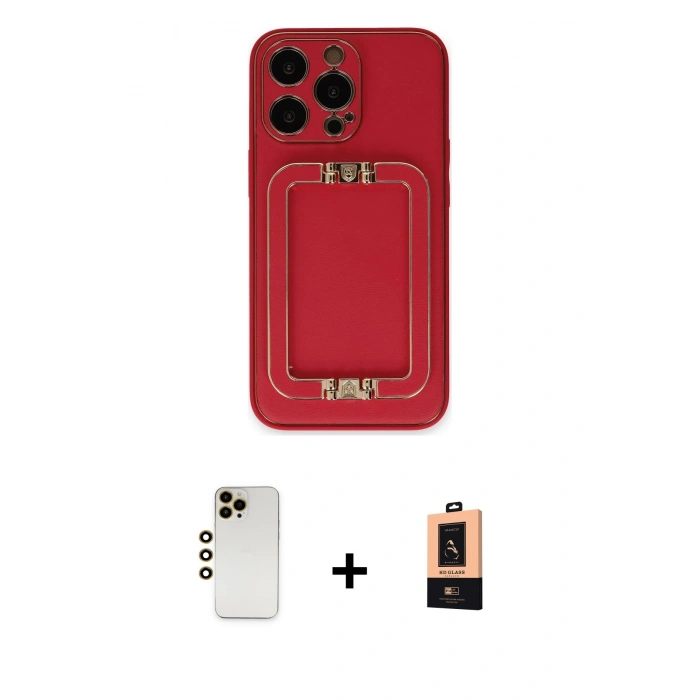MARSİLYAN™- iPhone 13 Pro Max Kılıf Kozmos Minimal Prime - Şeffaf Maxco Cam Ekran Koruyucu + Shine Kamera Lens - GD