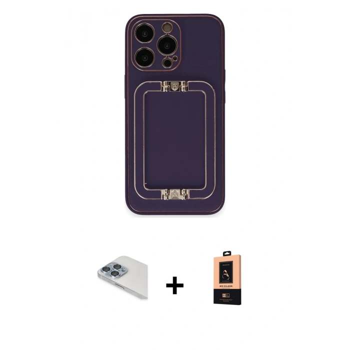 MARSİLYAN™- iPhone 13 Pro Max Kılıf Kozmos Minimal Prime - Şeffaf Maxco Cam Ekran Koruyucu + Pers Alüminyum Kamera Lens - SABE